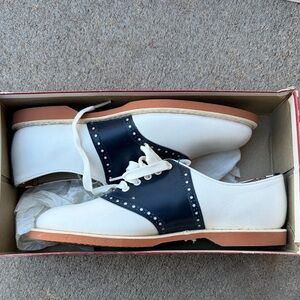Vintage White and Navy Saddle Shoes